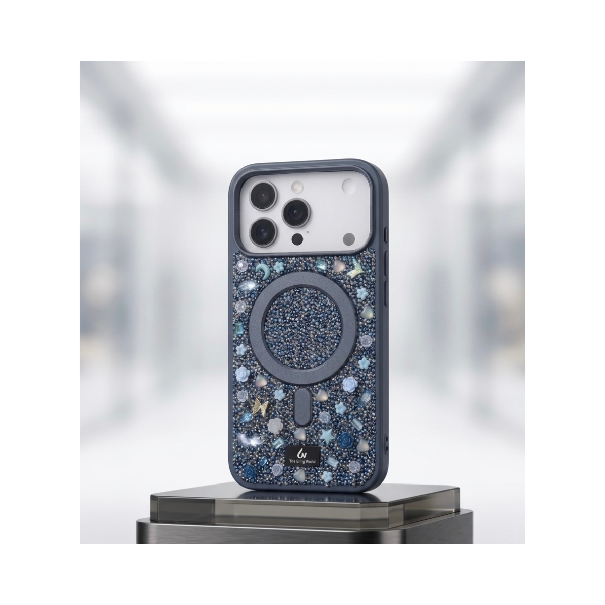The Bling World Case for 17 Pro Max Navy