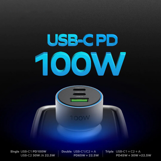 شاحن سيارة موماكس موفي 100 واط بثلاثة منافذ