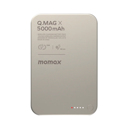 باور بانك لاسلكي مغناطيسي من موماكس كيو ماج اكس بسعة 5000 مللي أمبير/ساعة