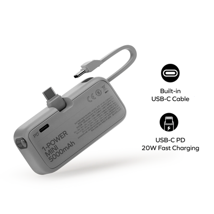 1-Power Mini 3-in-1 Power Bank 5000mAh سعر مخفض
