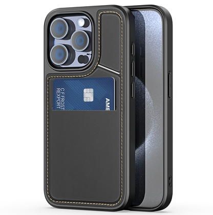 غطاء خلفي من سلسلة رافي II لجهاز iPhone 15 Pro Max باللون الأسود