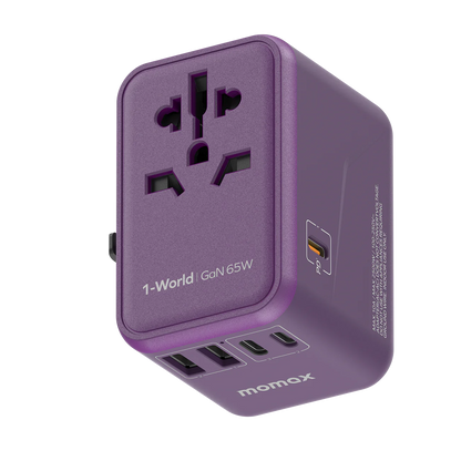 شاحن 1-World العالمي للسفر GaN بخمسة منافذ بقوة 65 وات