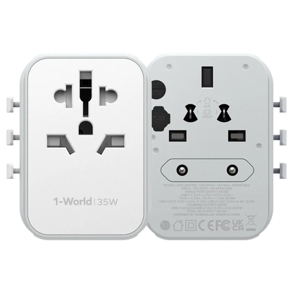 شاحن سفر 1-World بخمسة منافذ بقوة 35 وات