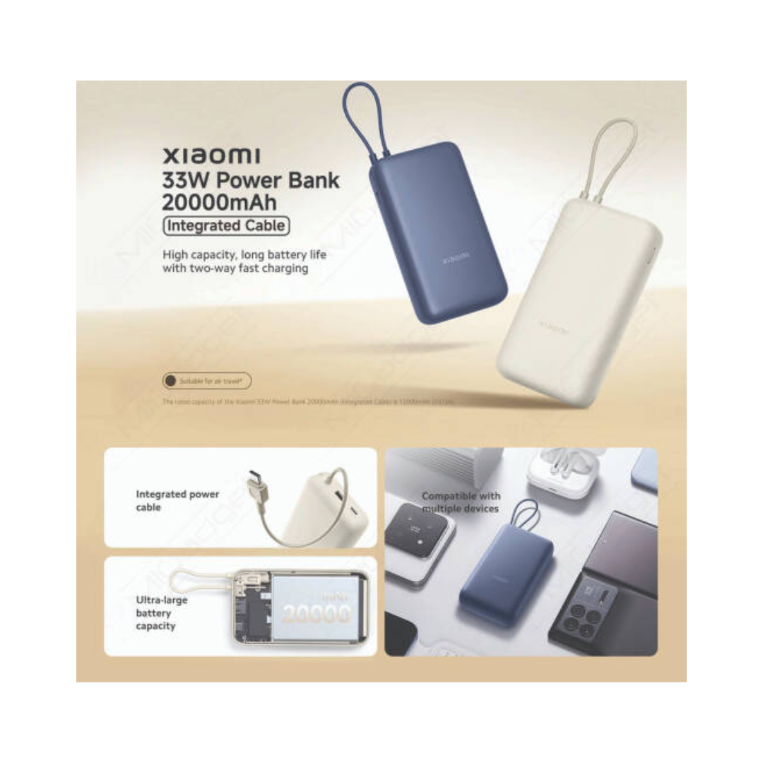باور بانك شاومي 33 واط، 20000 مللي أمبير