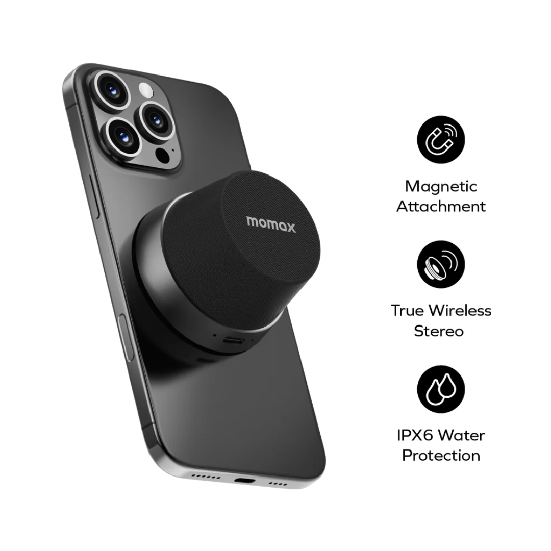 MOMAX 1-Vibe Go Magnetic Portable True Wireless Speaker