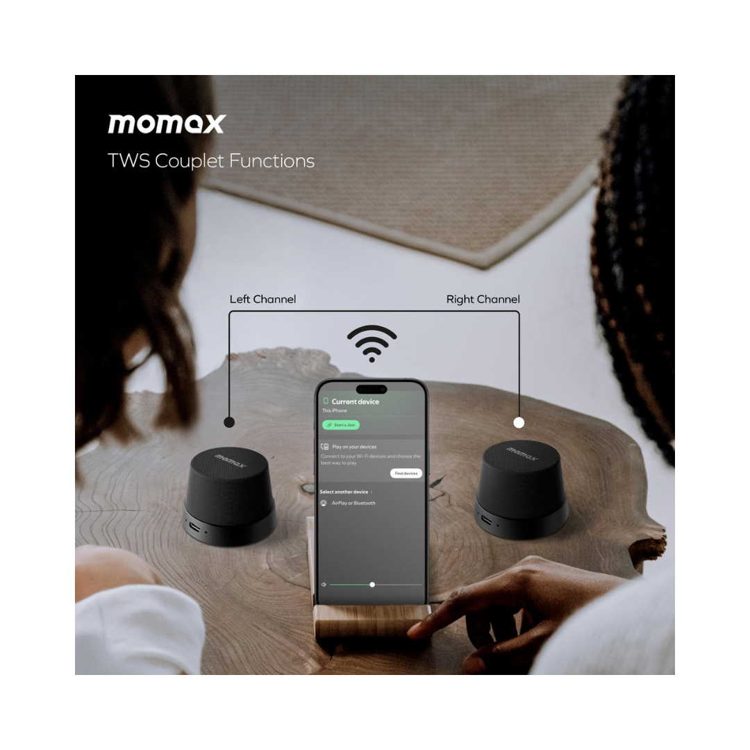 MOMAX 1-Vibe Go Magnetic Portable True Wireless Speaker