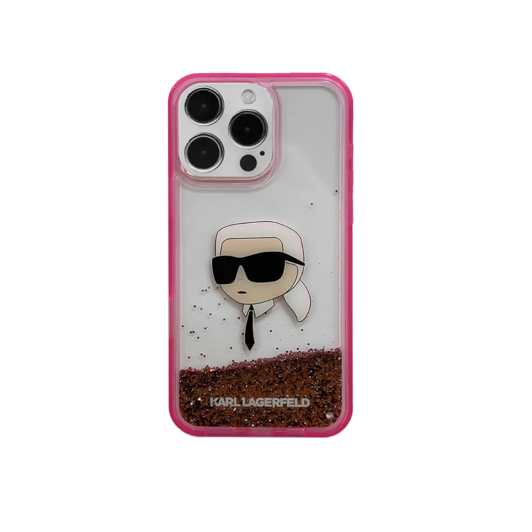 KARL LAGERFELD Liquid Glitter Hard Case For IPhone 16 Pro Max