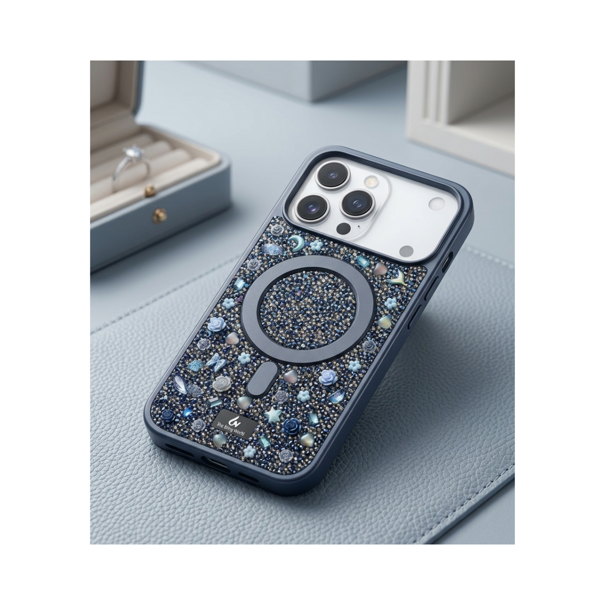The Bling World Case for 17 Pro Max Navy