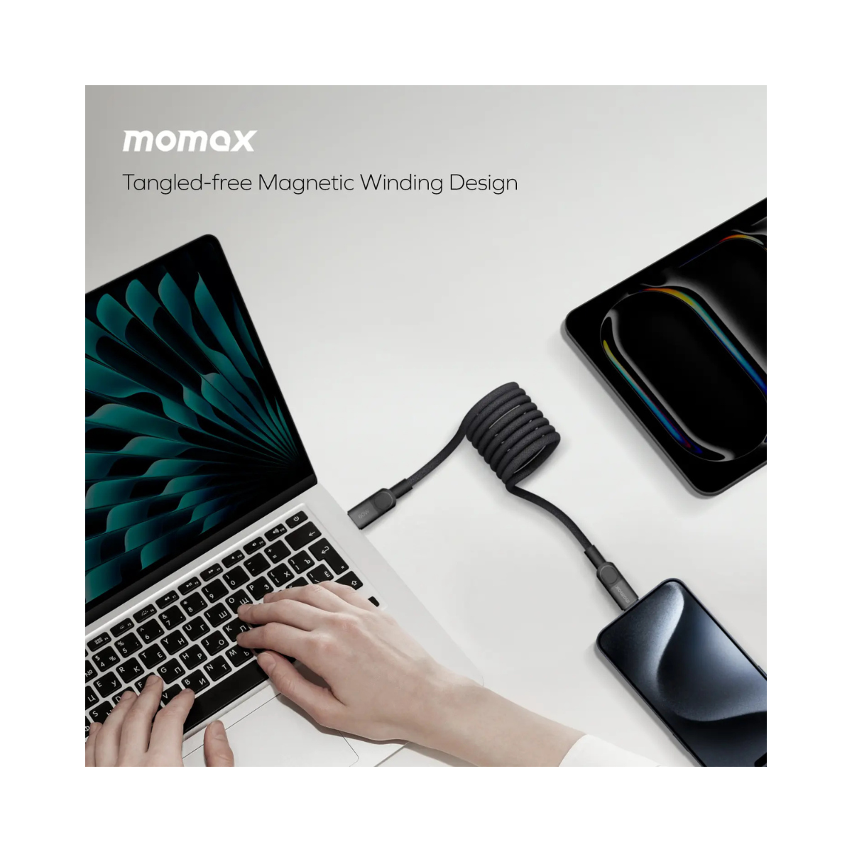 MOMAX Mag.Link Magnetic USB-C to Lightning Cable 60W 1m